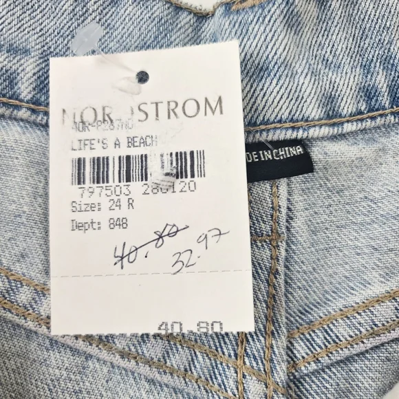 BLANK NYC Women's Life's Beach The Barrow High Rise Denim Jean Shorts Sz 24 - Picture 5 of 6